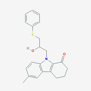 molecular formula C22H23NO2S B421543 9-[2-hydroxy-3-(phenylsulfanyl)propyl]-6-methyl-2,3,4,9-tetrahydro-1H-carbazol-1-one 