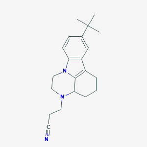 molecular formula C21H27N3 B421544 3-(8-tert-Butyl-1,2,3a,4,5,6-hexahydropyrazino [3,2,1-jk]carbazol-3-yl)propionitrile 