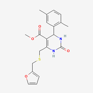 METHYL 4-(2,5-DIMETHYLPHENYL)-6-({[(FURAN-2-YL)METHYL]SULFANYL}METHYL)-2-OXO-1,2,3,4-TETRAHYDROPYRIMIDINE-5-CARBOXYLATE