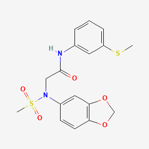 N~2~-1,3-benzodioxol-5-yl-N~2~-(methylsulfonyl)-N~1~-[3-(methylthio)phenyl]glycinamide