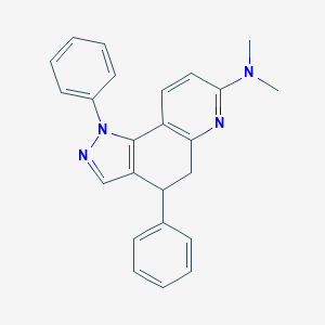 molecular formula C24H22N4 B421545 N-(1,4-diphenyl-4,5-dihydro-1H-pyrazolo[3,4-f]quinolin-7-yl)-N,N-dimethylamine 