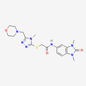 N-(1,3-dimethyl-2-oxo-2,3-dihydro-1H-benzimidazol-5-yl)-2-{[4-methyl-5-(4-morpholinylmethyl)-4H-1,2,4-triazol-3-yl]thio}acetamide