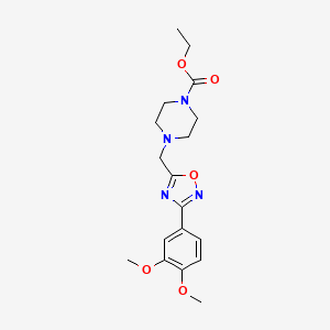 molecular formula C18H24N4O5 B4215478 Ethyl 4-{[3-(3,4-dimethoxyphenyl)-1,2,4-oxadiazol-5-yl]methyl}piperazine-1-carboxylate 