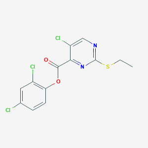 molecular formula C13H9Cl3N2O2S B4215488 2,4-dichlorophenyl 5-chloro-2-(ethylthio)-4-pyrimidinecarboxylate 