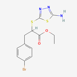 ethyl 2-[(5-amino-1,3,4-thiadiazol-2-yl)thio]-3-(4-bromophenyl)propanoate