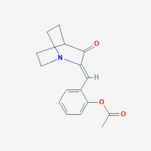 molecular formula C16H17NO3 B421551 2-[(3-Oxo-1-azabicyclo[2.2.2]oct-2-ylidene)methyl]phenyl acetate 