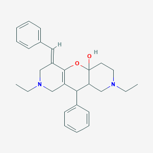 (4E)-4-benzylidene-6,12-diethyl-9-phenyl-2-oxa-6,12-diazatricyclo[8.4.0.03,8]tetradec-3(8)-en-1-ol