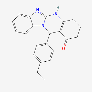 molecular formula C22H21N3O B4215539 12-(4-ethylphenyl)-3,4,5,12-tetrahydrobenzimidazo[2,1-b]quinazolin-1(2H)-one 