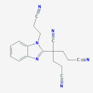 molecular formula C18H16N6 B421554 3-[1-(2-cyanoethyl)-1H-benzimidazol-2-yl]-1,3,5-pentanetricarbonitrile 