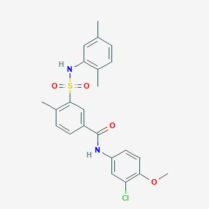 N-(3-chloro-4-methoxyphenyl)-3-{[(2,5-dimethylphenyl)amino]sulfonyl}-4-methylbenzamide