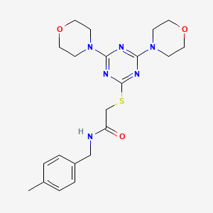 2-{[4,6-di(morpholin-4-yl)-1,3,5-triazin-2-yl]sulfanyl}-N-(4-methylbenzyl)acetamide