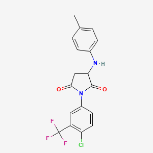 1-[4-Chloro-3-(trifluoromethyl)phenyl]-3-[(4-methylphenyl)amino]pyrrolidine-2,5-dione