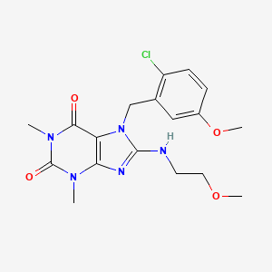 molecular formula C18H22ClN5O4 B4215569 7-[(2-CHLORO-5-METHOXYPHENYL)METHYL]-8-[(2-METHOXYETHYL)AMINO]-1,3-DIMETHYL-2,3,6,7-TETRAHYDRO-1H-PURINE-2,6-DIONE 