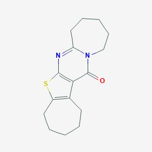 molecular formula C16H20N2OS B421557 1,2,3,4,5,8,9,10,11,12-decahydro-14H-cyclohepta[4',5']thieno[2',3':4,5]pyrimido[1,2-a]azepin-14-one CAS No. 102254-58-0