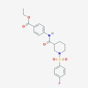 ethyl 4-(1-((4-fluorophenyl)sulfonyl)piperidine-3-carboxamido)benzoate