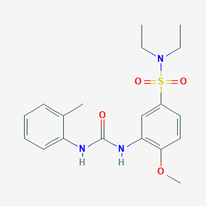 molecular formula C19H25N3O4S B4215603 1-[5-(diethylsulfamoyl)-2-methoxyphenyl]-3-(2-methylphenyl)urea 