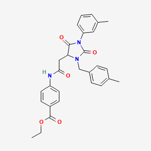 ethyl 4-({[3-(4-methylbenzyl)-1-(3-methylphenyl)-2,5-dioxo-4-imidazolidinyl]acetyl}amino)benzoate