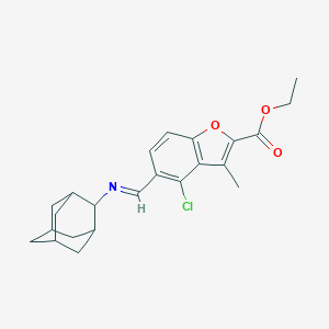 molecular formula C23H26ClNO3 B421561 Ethyl 5-[(2-adamantylimino)methyl]-4-chloro-3-methyl-1-benzofuran-2-carboxylate 