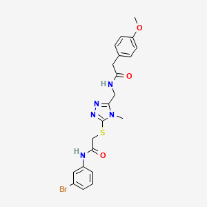 N-{[5-({2-[(3-bromophenyl)amino]-2-oxoethyl}sulfanyl)-4-methyl-4H-1,2,4-triazol-3-yl]methyl}-2-(4-methoxyphenyl)acetamide