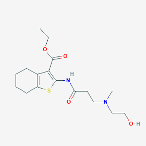 molecular formula C17H26N2O4S B421562 ethyl 2-{[N-(2-hydroxyethyl)-N-methyl-beta-alanyl]amino}-4,5,6,7-tetrahydro-1-benzothiophene-3-carboxylate CAS No. 356586-73-7