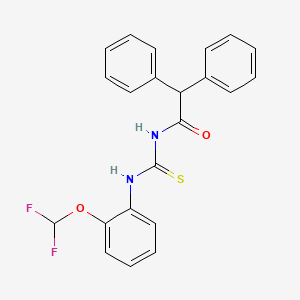 molecular formula C22H18F2N2O2S B4215620 N-{[2-(difluoromethoxy)phenyl]carbamothioyl}-2,2-diphenylacetamide 