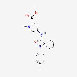 molecular formula C20H29N3O3 B4215623 methyl (2S,4S)-1-methyl-4-[({1-[(4-methylphenyl)amino]cyclopentyl}carbonyl)amino]pyrrolidine-2-carboxylate 