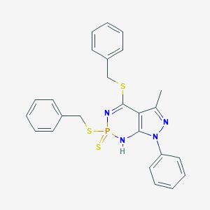 molecular formula C25H23N4PS3 B421565 2,4-bis(benzylsulfanyl)-5-methyl-7-phenyl-2,7-dihydro-1H-pyrazolo[3,4-d][1,3,2]diazaphosphinine 2-sulfide 