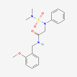 molecular formula C18H23N3O4S B4215657 2-[(DIMETHYLSULFAMOYL)(PHENYL)AMINO]-N-[(2-METHOXYPHENYL)METHYL]ACETAMIDE 