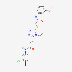 N-(3-chloro-4-methylphenyl)-3-[4-ethyl-5-({2-[(3-methoxyphenyl)amino]-2-oxoethyl}sulfanyl)-4H-1,2,4-triazol-3-yl]propanamide