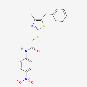 molecular formula C19H17N3O3S2 B4215666 2-[(5-benzyl-4-methyl-1,3-thiazol-2-yl)sulfanyl]-N-(4-nitrophenyl)acetamide 