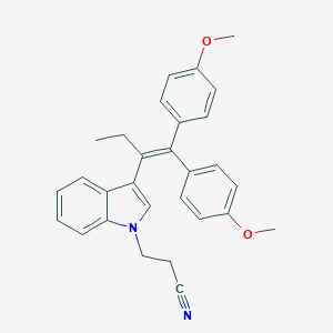 molecular formula C29H28N2O2 B421567 3-{3-[1-ethyl-2,2-bis(4-methoxyphenyl)vinyl]-1H-indol-1-yl}propanenitrile CAS No. 352554-54-2