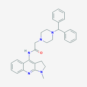 molecular formula C31H33N5O B421569 2-(4-benzhydryl-1-piperazinyl)-N-(1-methyl-2,3-dihydro-1H-pyrrolo[2,3-b]quinolin-4-yl)acetamide CAS No. 300836-29-7