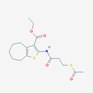 molecular formula C17H23NO4S2 B421573 ethyl 2-{[3-(acetylsulfanyl)propanoyl]amino}-5,6,7,8-tetrahydro-4H-cyclohepta[b]thiophene-3-carboxylate CAS No. 352554-60-0