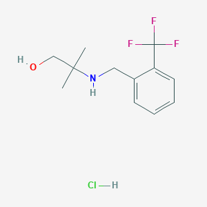 molecular formula C12H17ClF3NO B4215740 2-Methyl-2-[[2-(trifluoromethyl)phenyl]methylamino]propan-1-ol;hydrochloride 