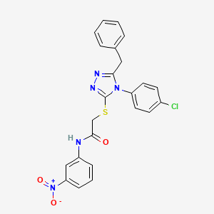 molecular formula C23H18ClN5O3S B4215752 2-{[5-benzyl-4-(4-chlorophenyl)-4H-1,2,4-triazol-3-yl]thio}-N-(3-nitrophenyl)acetamide 