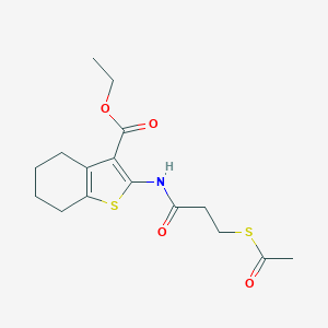 molecular formula C16H21NO4S2 B421579 Ethyl 2-{[3-(acetylsulfanyl)propanoyl]amino}-4,5,6,7-tetrahydro-1-benzothiophene-3-carboxylate CAS No. 333774-29-1