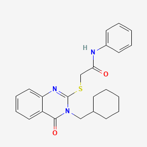 molecular formula C23H25N3O2S B4215820 2-{[3-(cyclohexylmethyl)-4-oxo-3,4-dihydro-2-quinazolinyl]thio}-N-phenylacetamide 