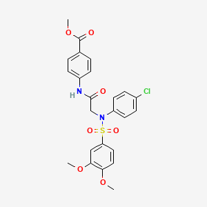 molecular formula C24H23ClN2O7S B4215837 methyl 4-({N-(4-chlorophenyl)-N-[(3,4-dimethoxyphenyl)sulfonyl]glycyl}amino)benzoate 