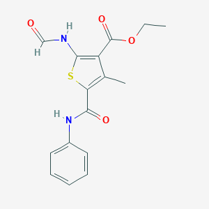 molecular formula C16H16N2O4S B421585 Ethyl 2-(formylamino)-4-methyl-5-(phenylcarbamoyl)thiophene-3-carboxylate CAS No. 352554-79-1