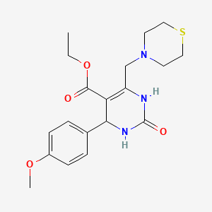 ethyl 4-(4-methoxyphenyl)-2-oxo-6-(4-thiomorpholinylmethyl)-1,2,3,4-tetrahydro-5-pyrimidinecarboxylate