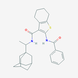 molecular formula C28H34N2O2S B421588 N-[1-(1-adamantyl)ethyl]-2-(benzoylamino)-4,5,6,7-tetrahydro-1-benzothiophene-3-carboxamide CAS No. 333774-50-8