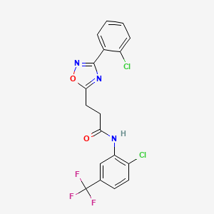 3-[3-(2-chlorophenyl)-1,2,4-oxadiazol-5-yl]-N-[2-chloro-5-(trifluoromethyl)phenyl]propanamide