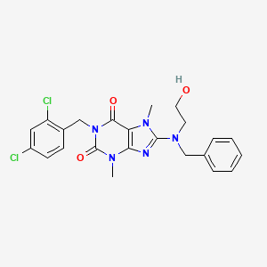 molecular formula C23H23Cl2N5O3 B4215934 8-[benzyl(2-hydroxyethyl)amino]-1-(2,4-dichlorobenzyl)-3,7-dimethyl-3,7-dihydro-1H-purine-2,6-dione 