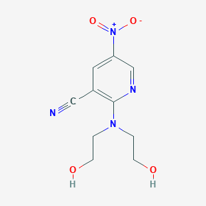 molecular formula C10H12N4O4 B421594 2-[Bis(2-hydroxyethyl)amino]-5-nitronicotinonitrile CAS No. 180424-17-3