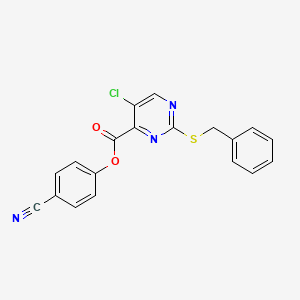 4-cyanophenyl 2-(benzylthio)-5-chloro-4-pyrimidinecarboxylate