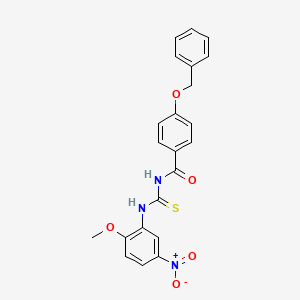 4-(benzyloxy)-N-{[(2-methoxy-5-nitrophenyl)amino]carbonothioyl}benzamide