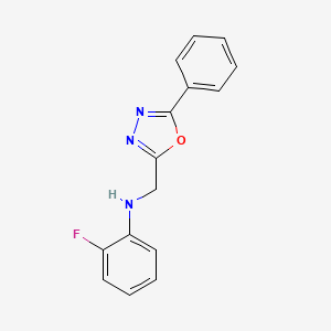 molecular formula C15H12FN3O B4215953 (2-fluorophenyl)[(5-phenyl-1,3,4-oxadiazol-2-yl)methyl]amine 