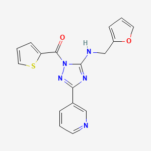 molecular formula C17H13N5O2S B4215990 N-(2-furylmethyl)-3-(3-pyridinyl)-1-(2-thienylcarbonyl)-1H-1,2,4-triazol-5-amine 