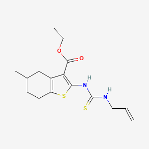 molecular formula C16H22N2O2S2 B4215994 Ethyl 5-methyl-2-[(prop-2-en-1-ylcarbamothioyl)amino]-4,5,6,7-tetrahydro-1-benzothiophene-3-carboxylate 