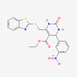 Ethyl 6-[(1,3-benzothiazol-2-ylsulfanyl)methyl]-4-(3-nitrophenyl)-2-oxo-1,2,3,4-tetrahydropyrimidine-5-carboxylate